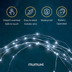 MUMUXI LED Fairy Lights Battery Operated String Lights [24 Pack] 7.2ft 20 Battery Powered LED Lights | Mini Lights, Centerpiece Table Decorations, Wedding Party Bedroom Mason Jar Christmas, Cool White
