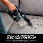 Shark Cordless Vacuum Cleaner with with XL Dust Cup, Lightweight, Portable, Rechargeable, Powerful Pet Hair Pickup, Removable Handheld, Crevice Tool, Carpet and Hard Floors,40min Runtime, Grey, IX141