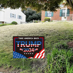 Probsin Trump 2024 Yard Sign with Metal H Stakes Double Sided 12" x 17" Trump Take America Back Black Signs Voted for Trump Outdoor Decorations for Indoor Outdoor Lawn, Garden, Window, Party Supplies
