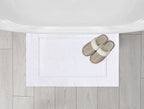 Utopia Towels Cotton Banded Rug Bath Mats, [Not a Bathroom Rug] 21x34 Inches, 100% Ring Spun Cotton - Highly Absorbent and Machine Washable Shower Bathroom Floor Towel, White, 2 Pack