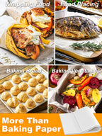 SMARTAKE 300 Pcs Parchment Paper Baking Sheets, 12x16 Inch Pre-Cut Baking Parchment, Non-Stick Kitchens Cookie Baking Paper, for Oven Grilling Air Fryer Steaming Bread Cake Cookie Meat Pizza (White)