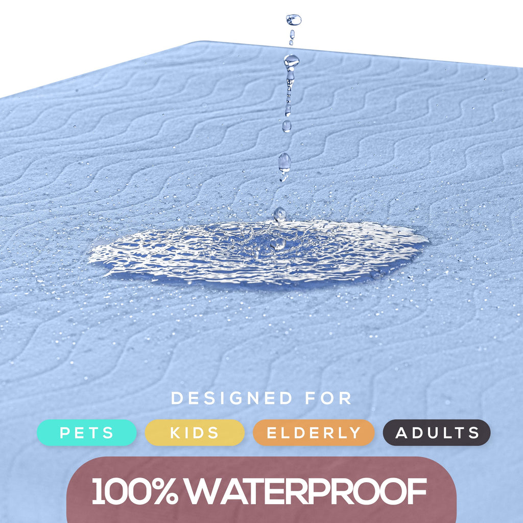 Utopia Bedding Waterproof Incontinence Bed Pads 34 x 36 Inches (Pack of 40, Blue), Washable and Reusable Underpads for Adults, Elderly and Pets, Absorbent Protective Pads