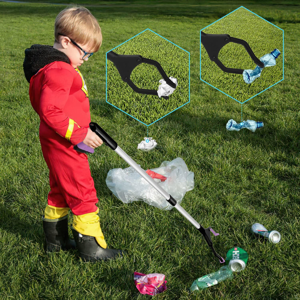 2-Pack Reacher Grabber Pickup Tool, 32" Long Grabber Reacher Tool, Trash Picker Grabber for Elderly Grab It Reaching Tool, Garbage Picker Upper Grabber, Litter Pick Up Grab Tool, Claw Grabber Stick