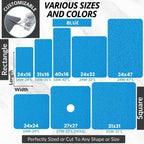 Square Shower Mat - Non Slip Shower Mats for Inside Shower - Extra Large 31x31 Shower Floor Mat Non Slip - Square Bath Mat for Shower - Secure Anti Slip Loofah Shower Bath Mat (31x31 Blue)