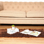Faux Fur Fabric Christmas Fluffy Fuzzy Craft Shaggy Synthetic Plush Patch Sewing Fur Cuts for DIY Halloween Winter Costume Gnome Beard Miniature Dolls Costume Rugs Mats (Brown,60 x 18 Inch)