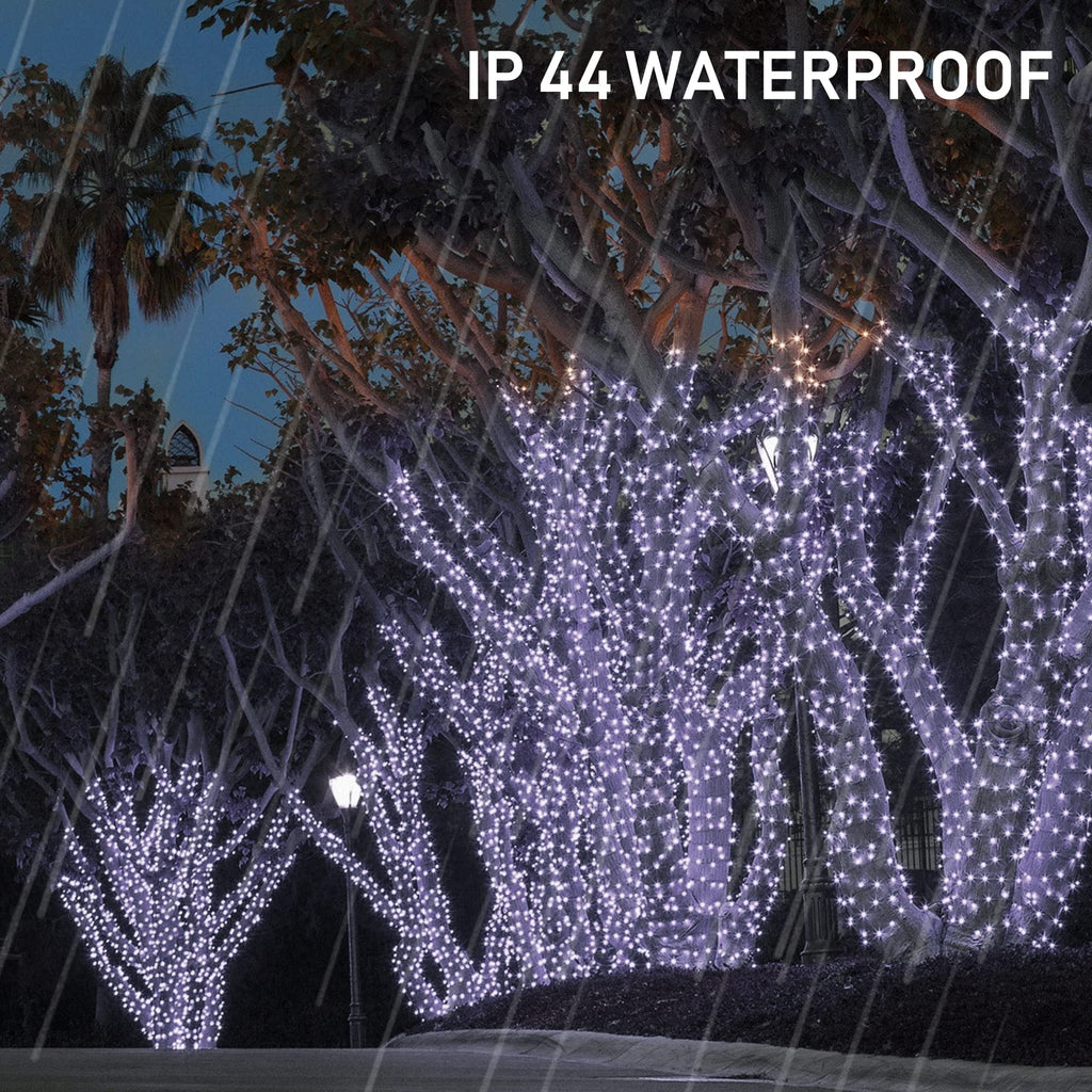 TW SHINE White Solar String Lights Outdoor, Total 80 FT 240 LED Solar Powered Waterproof Fairy Lights 8 Modes Copper Wire Lights for Christmas Party Tree Wedding Yard Decorations, 2 Pack
