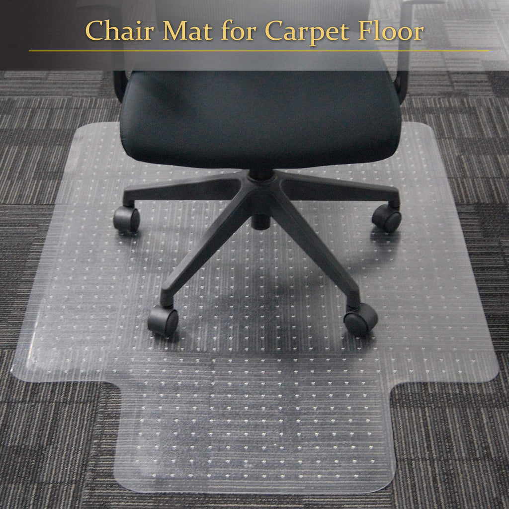 Sillamate 36'' x 48'' Office Chair Mat for Carpeted Floors, Flat Packed, Easy Lay Flat, Heavy Duty Floor Mat,Eco-Friendly Series Studded Carpet Desk Chair Mats (36X48X2PCS)