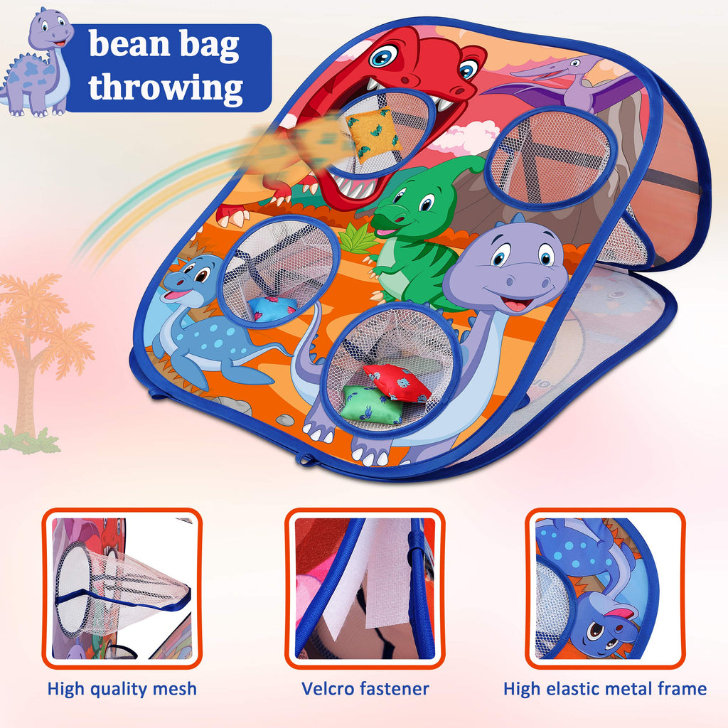 Dinosaur Bean Bag Toss Game Toy Outdoor Toss Game, Family Party Party Supplies for Kids, Gift for Boys Birthday or Christmas for Toddlers Ages 3 4 5 6 Year Old