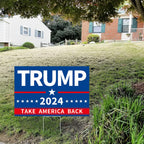 Probsin Trump 2024 Yard Sign with Metal H Stakes Double Sided 16" x 24" Trump Take America Back Blue Signs Voted for Trump Outdoor Decorations for Indoor Outdoor Lawn, Garden, Window, Party Supplies
