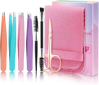 7 Pcs Tweezers for Women Facial Hair, Stocking Stuffers for Teen Girls Women, Christmas Small Gifts for Teen Girls Women, Eyebrow Tweezers Set, Birthday Beauty Cute Gifts for Mom Wife Her