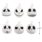Hallmark Disney Tim Burton's The Nightmare Before Christmas Jack Skellington Heads Mini Christmas Ornaments, Shatterproof, Set of 6