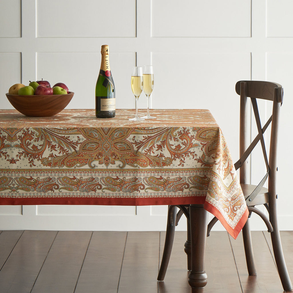 Maison d' Hermine 100% Cotton Table Cover - 60"x120" Rectangle Decorative Tablecloth - Washable Tablecloths for Dining, Home & Party - for Thanksgiving & Christmas - Kashmir Paisley Collection