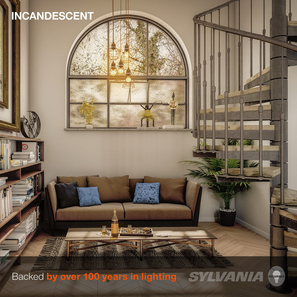 Sylvania 40 Watt Vanity Light Bulbs 6 Pack - Incandescent E26 Medium Base Globe Bulbs for Bathroom, Dimmable G25 Type G Round Vanity Bulbs 40W, 130V Clear Warm White