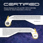 Solar Eclipse Glasses AAS Approved 2024 - Made in the USA CE and ISO Certified Safe Shades for Direct Sun Viewing (2 Pack)
