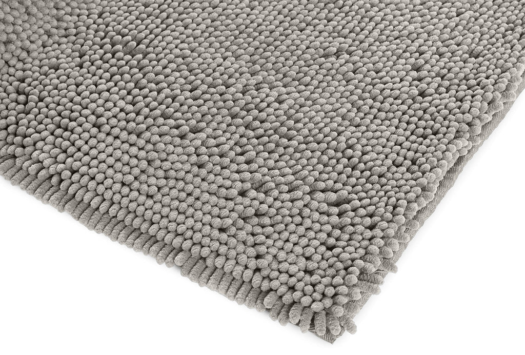Basics Bathroom Rugs, Extra Soft Absorbent Shag Bath Rugs, Non-Slip, Dry Quickly, Machine Washable, Bath Mats for Bathroom Floor, Tub and Shower, 21" x 34", Platinum