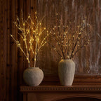 LITBLOOM Lighted Brown Willow Branches 32IN 100 LED with Timer Battery Operated, Tree Branch with Warm White Lights for Holiday Christmas Decoration Indoor Outdoor Use