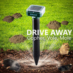Mole Repellent Stakes 2 Pack - Gopher Repellent Ultrasonic Solar Powered - Sonic Spike Mole and Vole Deterrent for Lawn Garden & Yard - Electronic Devices Outdoors Pest Repeller Snakes Rodents Chaser