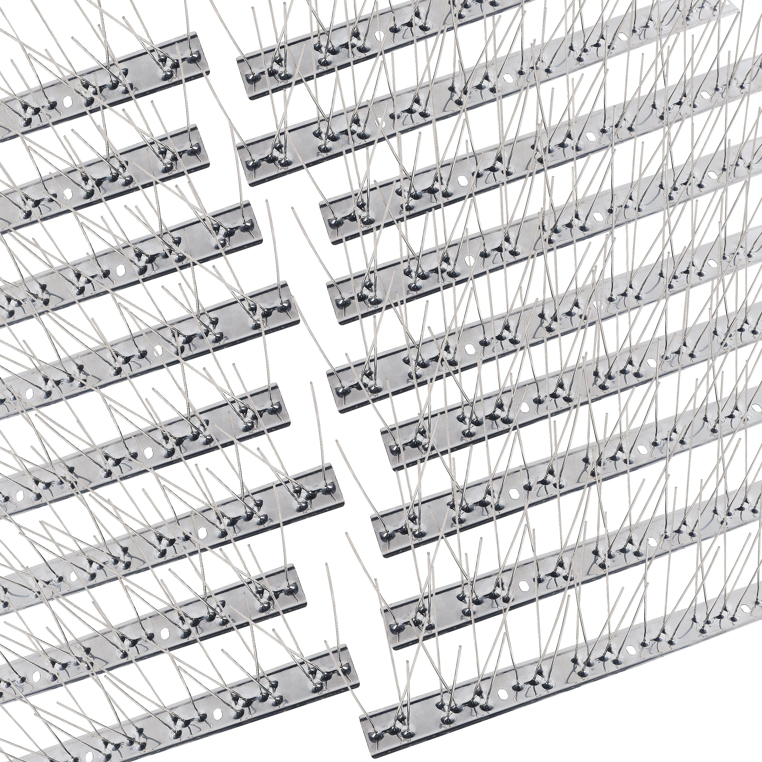 Hausse Stainless Steel Bird Spikes 17 Pack, Squirrel Small Birds Pigeons Crows and Woodpeckers Deterrent Devices Bird Repellent Spikes, Assemble Easily Covers 17 Feet for Outdoor Wall Fence
