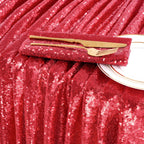 QueenDream Sequin Tablecloth 60x102 Inch Red Tablecloth Glitter Table Cloth for Birthday Party Events Christmas Decorations