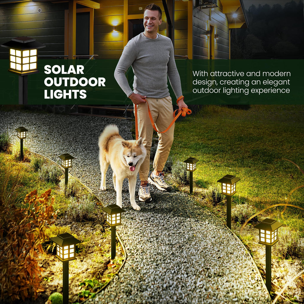 GIGALUMI Solar Outdoor Lights，16 Pack LED Solar Lights Outdoor Waterproof, Solar Walkway Lights Maintain 10 Hours of Lighting for Your Garden, Landscape, Path, Yard, Patio, Driveway