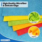 HOMERHYME Microfiber Cleaning Cloth, 100 Pack Cleaning Rags Microfiber Towel Bulk Absorbent Lint-Free Wash Cloths, All-Purpose Towels for Cars, Shop, Automotive, Garage, Home and Kitchen 11.5"*11.5"