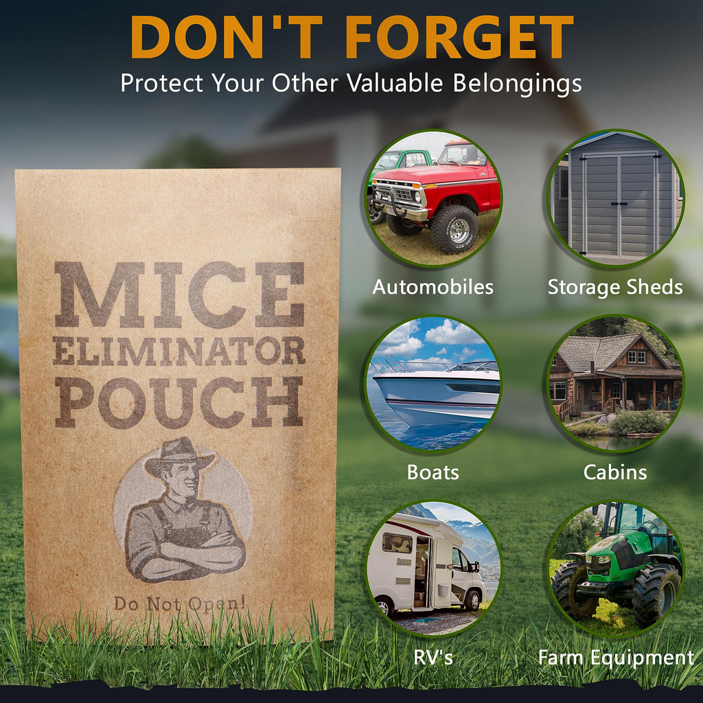 10 Pack All-Natural Mice Repellent Pouches – Harmless Peppermint Essential Oil Mouse Deterrent - Keep Mice Out of Your Home and Your Family Safe - by Tougher Than Tom