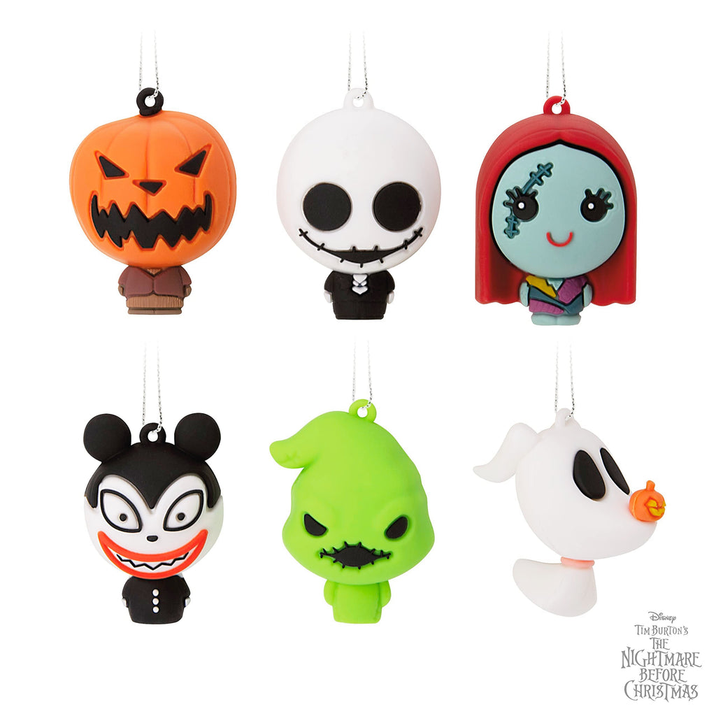 Hallmark Disney Tim Burton's The Nightmare Before Christmas Mini Christmas Ornaments, Shatterproof, Set of 6