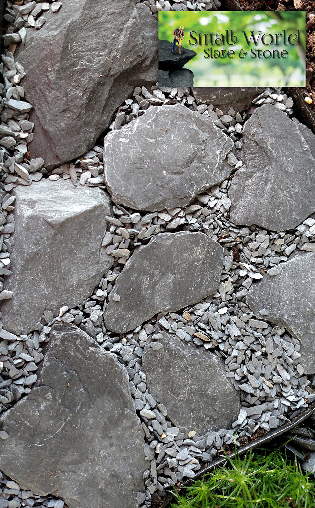 Natural Slate - 1 to 3 Inches Stones. USA sourced. Quality Decor for Aquarium Aquascaping, Terrariums, Paludariums, Reptile Enclosures, Wargaming, Model Railroads, Miniature or Fairy Gardens (2)