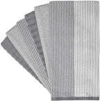 Premium Kitchen,Hand Towels (20”x 28”, 6 Pack) Large Cotton, Dish, Flat & Terry Towel Highly Absorbent Tea Towels Set with Hanging Loop Gray
