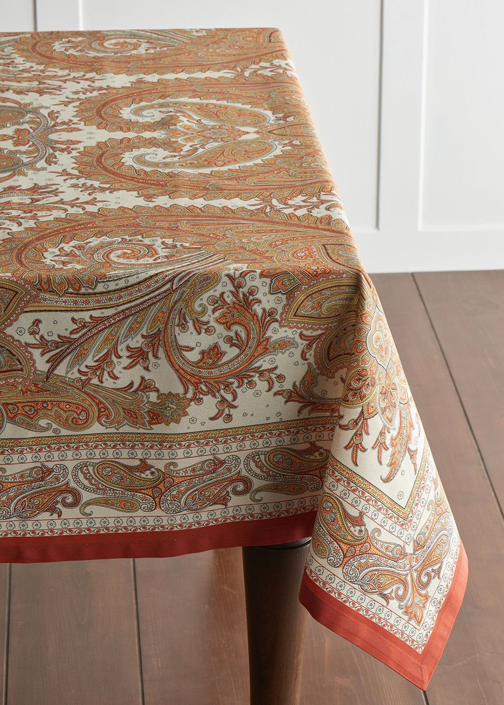 Maison d' Hermine 100% Cotton Table Cover - 70"x140" Rectangle Decorative Tablecloth - Washable Tablecloths for Dining, Home & Party - for Thanksgiving & Christmas - Kashmir Paisley Collection