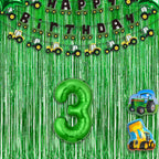 Green Tinsel Curtain Party Backdrop - GREATRIL Foil Fringe Streamers for St Patrick’s Day/Luau/Turtle/Hawaiian/Dinosaur/Ghost/Football/Christmas Decorations 2 Packs