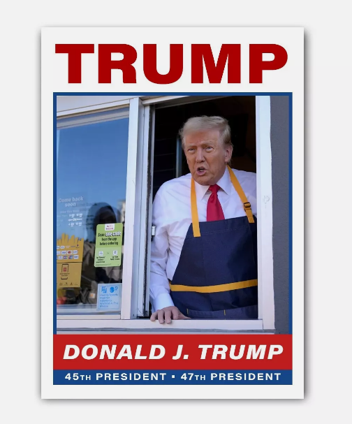 Donald Trump President McDonald's Drive-Thru 2024 Election Custom Trading Card
