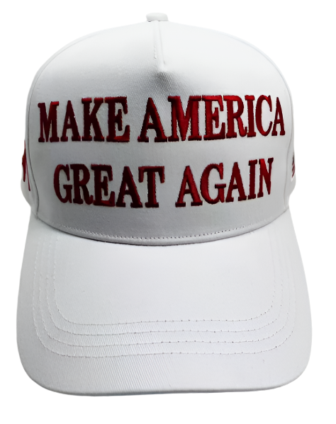 White with Blood Red Official Trump 45-47 Make America Great Again 2024 MAGA Hat