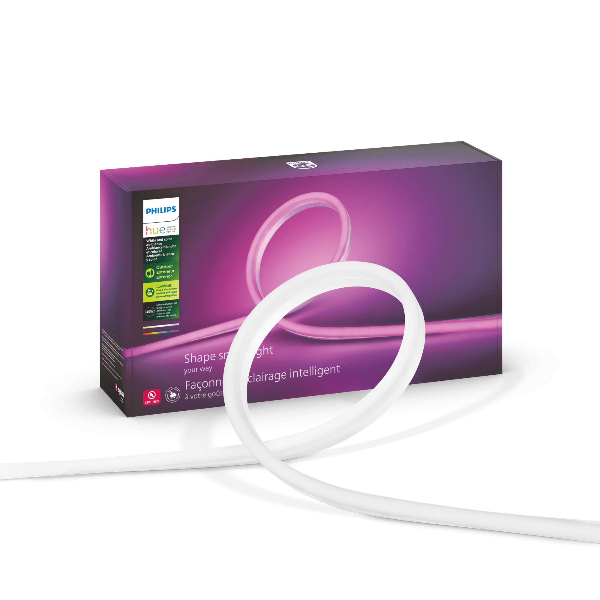 Philips Hue Outdoor Lightstrip Integrated LED Ble 16.4 feet, White