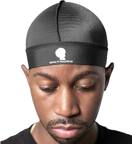 Silky Wave Cap for 360, 540 & 720 Waves, Soft Breathable Durag Skull Cap Beanie for Men (US, Alpha, One Size, Black)