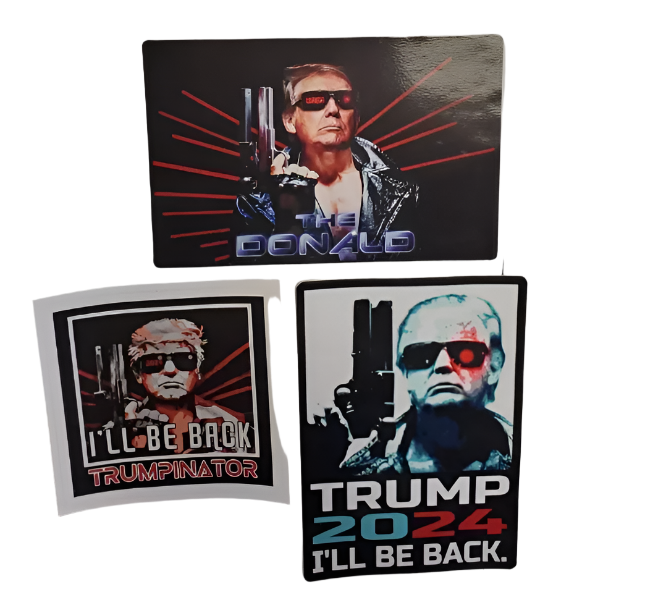 TRUMP TERMINATOR STICKERS (3) "THE DONALD" #TRUMP 2024
