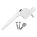 Yale uPVC Universal Window Handle Inline Locking Espag Double Glazing: Colour: White, Size: 20mm