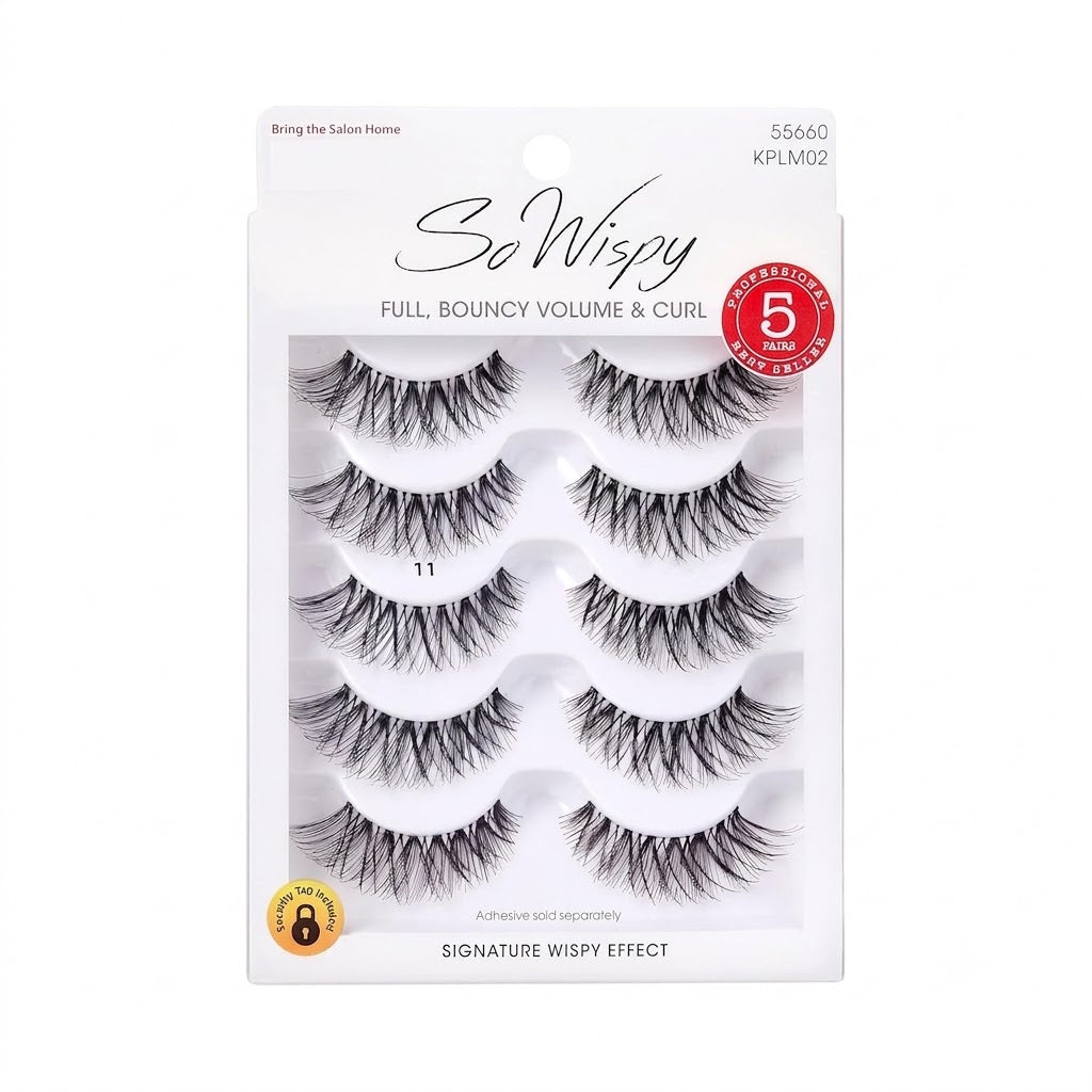 So Wispy, False Eyelashes, '', 12mm, Includes 5 Pairs Of Lashes, Easy to Apply, Reusable Lash Clusters