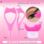 3 in 1 Mascara Shield 2Pcs Lash Tools Mascara Shield Applicator Guard Lash Buddy Silicone Eyeliner Stencils Beginners Friendly Makup Tool by (Plum)