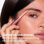 XtendBrows Shape & Sculpt Brow Pencil - Medium To Dark - Natural Look Eyebrow Filler Pen with Triangle Tip & Spoolie - Long-Wearing Definer for Fuller Natural Brows - Vegan & Cruelty Free