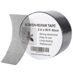 Black Window Screen Repair Tape, 2 in X 30 FT (360IN) Screen Repair Kit for Windows or Doors, Strong Adhesive Fiberglass Mesh Patch Tape