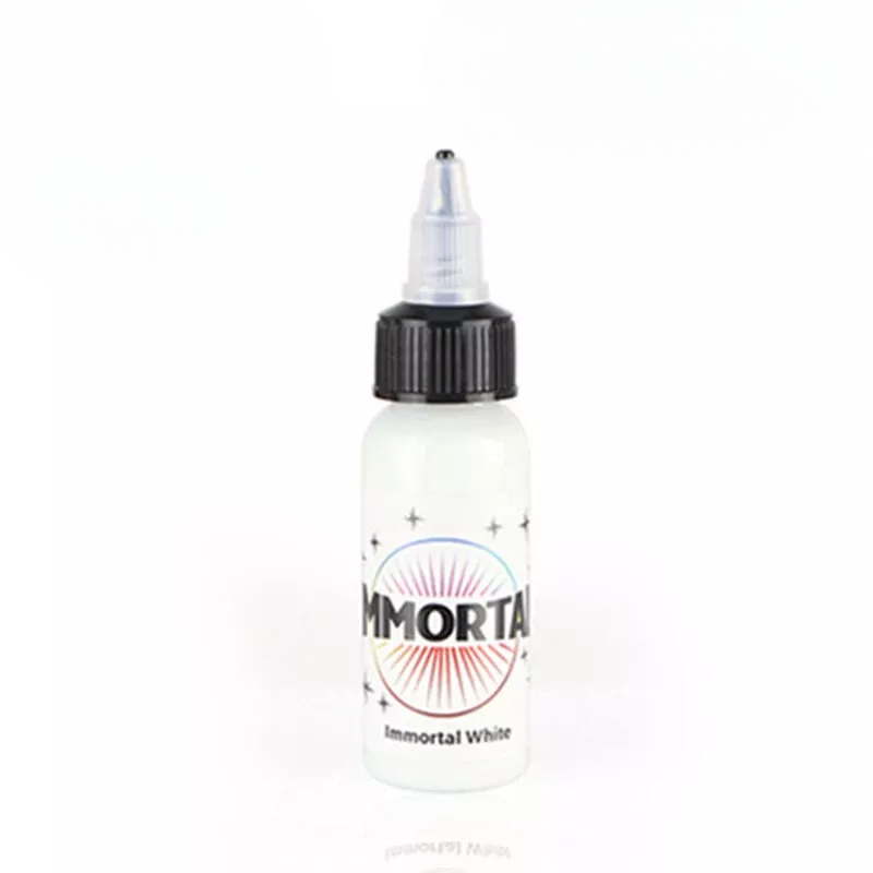 IMMORTAL INK 15ml Bottle Fluorescence Tattoo Ink Micropigmentation Pigment Ink Tattoo Pigment (0.5oz White)