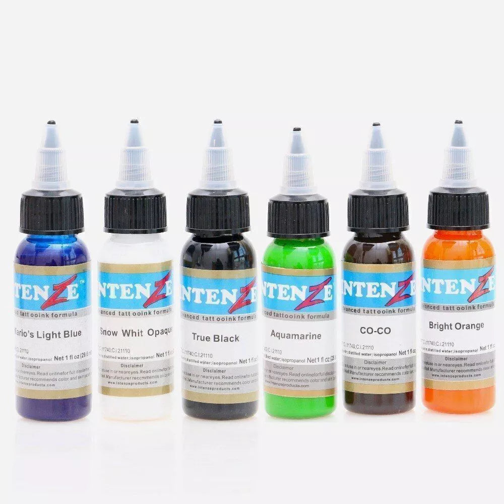 INTENZE 14 Color Intenz Tattoo Ink Set 1oz 30ml Bottles Genuine Inks Permanent Makeup