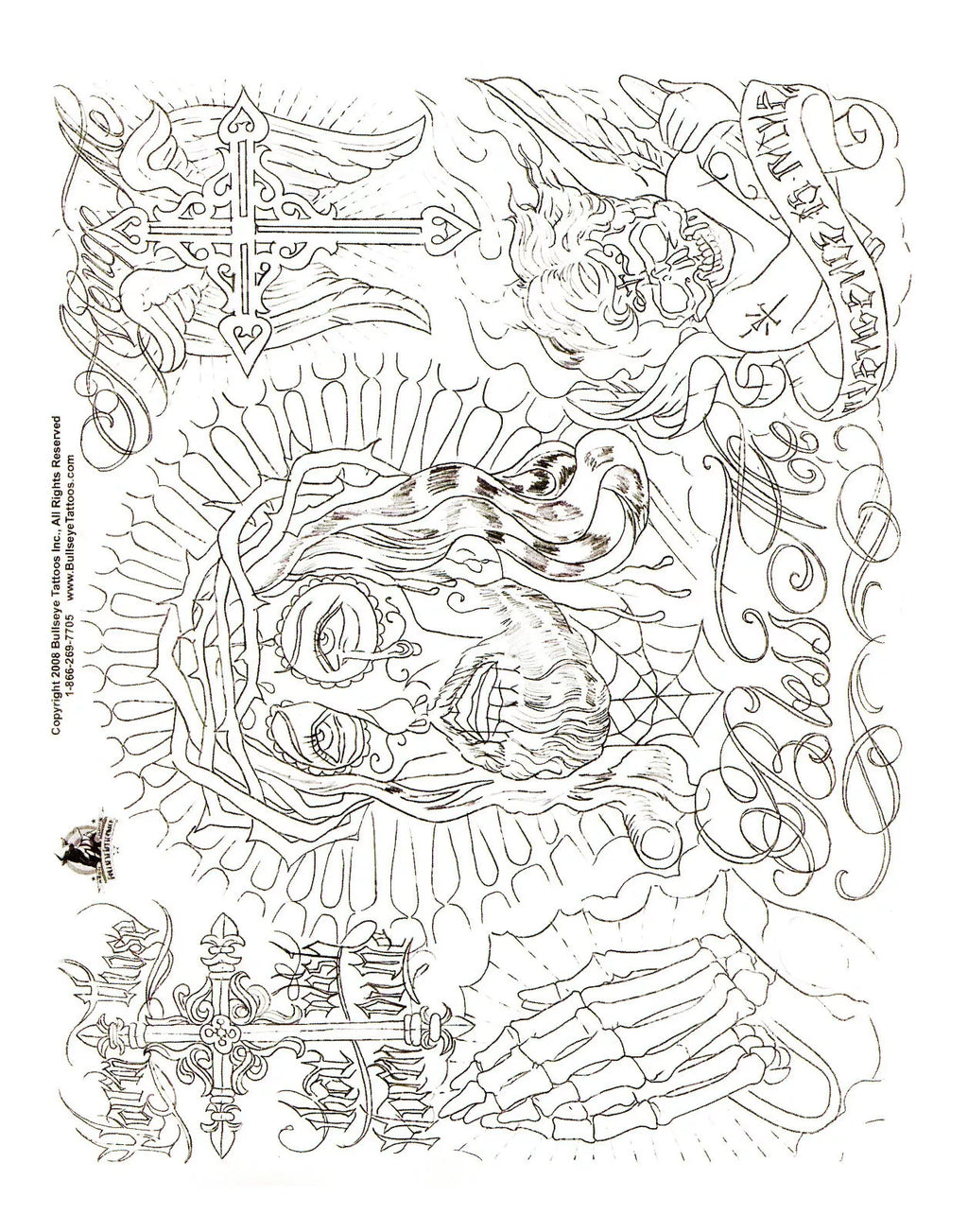 SAILOR JERRY Boog Gangsta Style Tattoo Flash Set 5 Sheets With Linework, Gangster, 11x14" 3