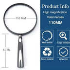 ENYSAON Handheld Magnifying Glass for Reading 10x 30x Handheld Magnifier 110mm Shatte...