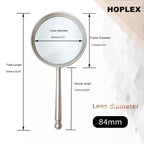 HOPLEX Handheld Magnifying Glasses 5x Reading Magnifier with Shatterproof Metal Hand...