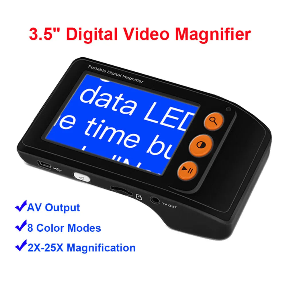 EYOYO LCD Digital 2-25x Magnifier Portable Handheld Reading Aid AV Output Low Vision