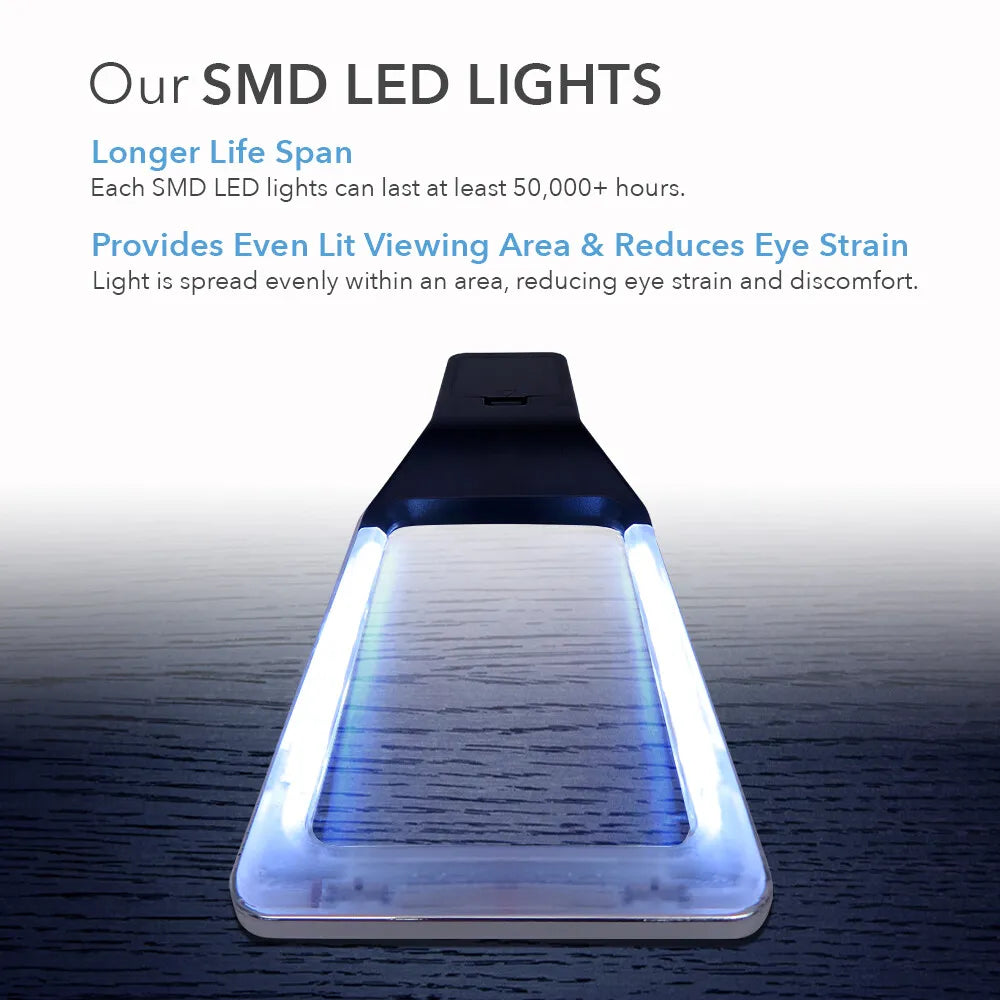 MAGNIPROS [Rechargeable] 4X Large Ultra Bright Magnifying Glass with 10 Dimmable LEDs