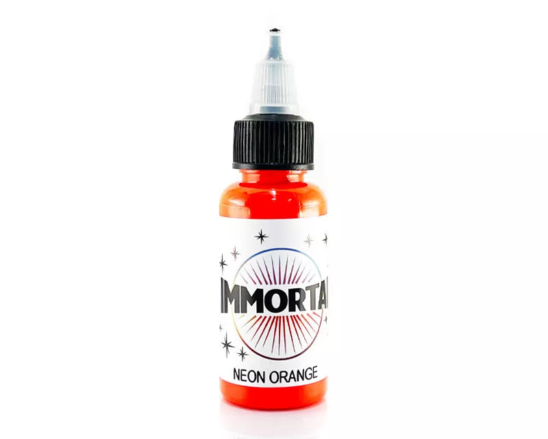 IMMORTAL INK Neon Orange UV Black Light 4 Sizes Available Tattoo Ink Supply 1/2oz Bottle