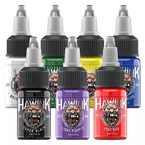 HAWINK Tattoo Ink Set 1/2oz (15ml) 7 Colors Pigment Kit